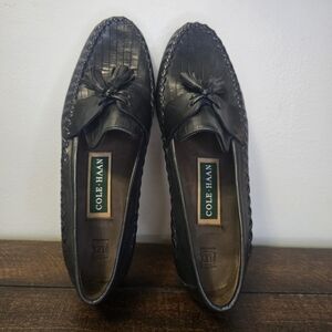 Cole Haan Tassel Loafers Black Size 6.5 Womens Dress Shoes F6454